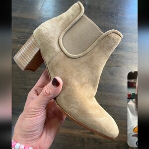 Pedro Garcia Beige Suede Ankle Booties